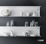 Mensole da parete con doppio ripiano dal design minimal realizzate in metallo