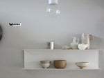 Mensole da parete con doppio ripiano dal design minimal realizzate in metallo