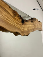 Specchio di design con cornice in legno massello di ulivo secolare