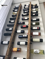 Portabottiglie da parete in legno massello invecchiato di castagno
