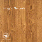 Specchio da appoggio o parete di design con cornice in legno massello di castagno invecchiato