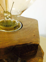 Lampada da tavolo con sezioni di Radica di Ulivo