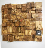 Orologio da parete realizzato in legno di ulivo secolare