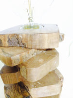 Lampada da tavolo con sezioni di Radica di Ulivo