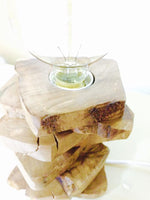 Lampada da tavolo con sezioni di Radica di Ulivo