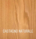 Panca di design realizzata su base in metallo con ripiano in legno massello di castagno invecchiato