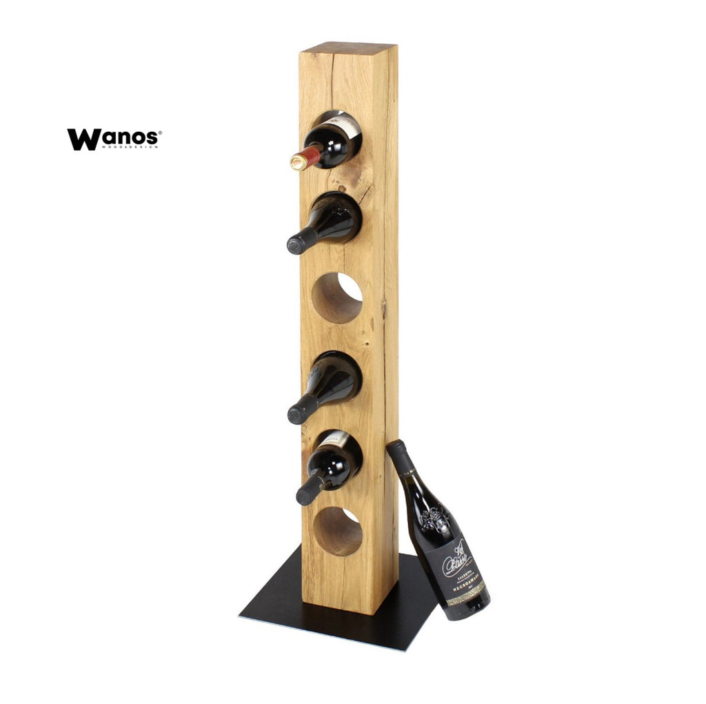 Portabottiglie da parete in metallo nero opaco – Wanos Wood & Design