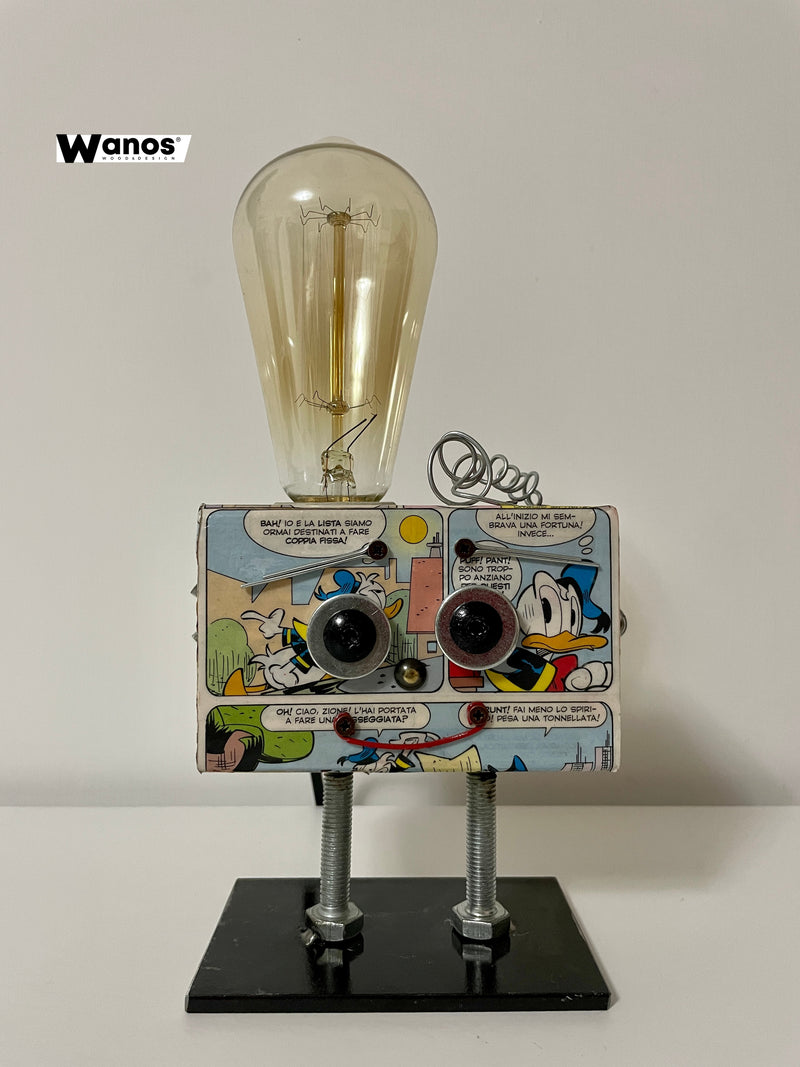 Robot lamp small "Paperino Vintage "