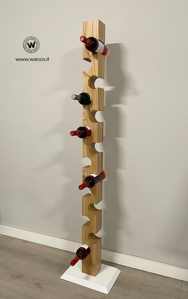 Portabottiglie da parete in legno massello recuperato – Wanos Wood & Design