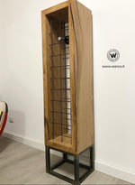 “Iron-Wood” design bottle holder in solid oak on corten iron base