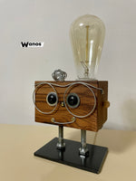 Robot lamp small "Legno naturale di castagno invecchiato "