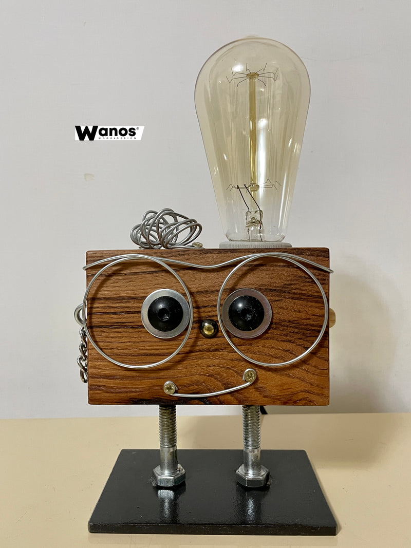 Robot lamp small "Legno naturale di castagno invecchiato "