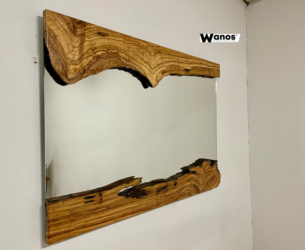 Specchio di design da terra o parete con cornice in legno massello inv –  Wanos Wood & Design