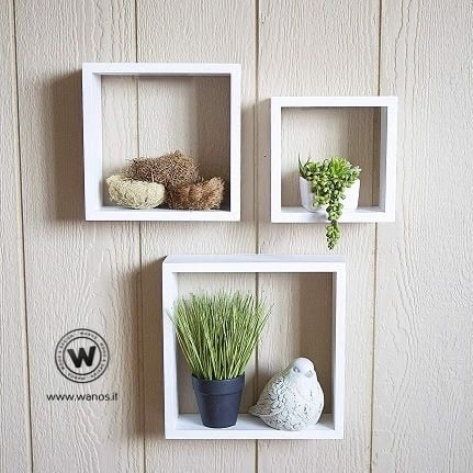 Wall cube made of solid wood of modern design