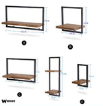 Shelf with metal structure and shelf in solid wood of your choice with a natural natural finish