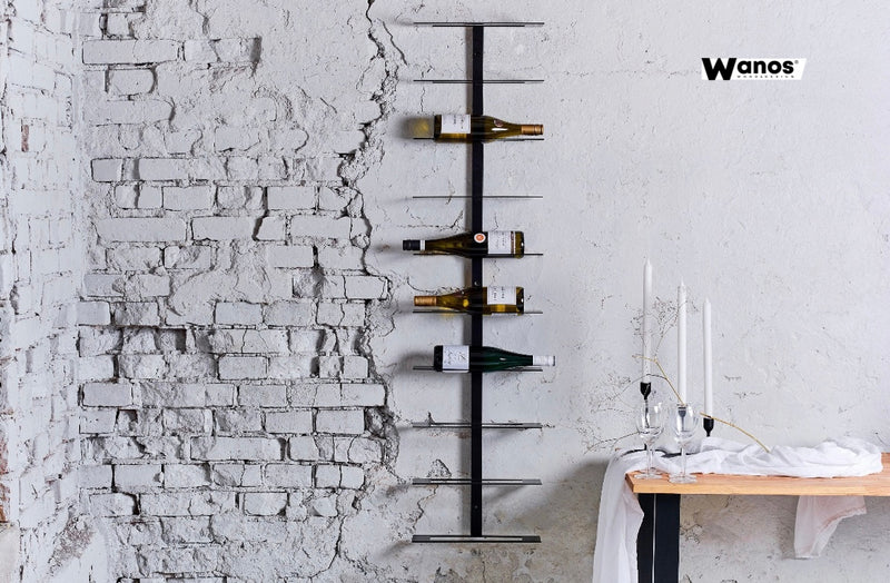 Portabottiglie da parete di design realizzato in metallo minimal