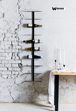 Portabottiglie da parete di design realizzato in metallo minimal