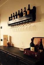 Portabottiglie da parete in legno massello Hanging Wine