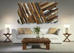 Arredo da parete di design moderno realizzato con diverse essenze di legno massello