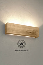 Applique da parete realizzato in legno massello di rovere - castagno naturale
