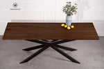 Tavolo di design con struttura in ferro e piano in legno massello di rovere naturale