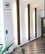 Applique da parete a led di design in legno massello di castagno invecchiato