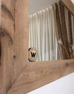 Specchio con cornice in legno massello di "Rovere Spazzolato Shabby chic"