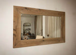 Specchio con cornice in legno massello di "Rovere Spazzolato Shabby chic"