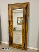 Design mirror with secular olive briar frame