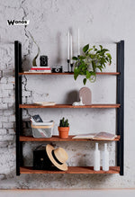 Shelf-bookcase made of wrought iron and solid wood.