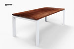Dining table in black debarked solid chestnut wood