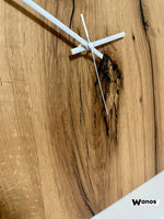 Wall clock made of solid aged oak wood