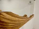 Specchio di design con cornice in legno massello di ulivo secolare