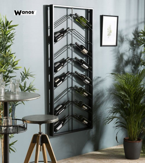Portabottiglie da parete di design realizzato in metallo minimal – Wanos  Wood & Design