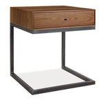 Iron-Wood vintage industrial style iron and wood bedside table.