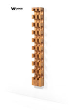 Portabottiglie di design da terra  o parete realizzato in legno massello di rovere naturale