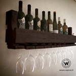 Hanging Wine solid wood wall mounted bottle holder
