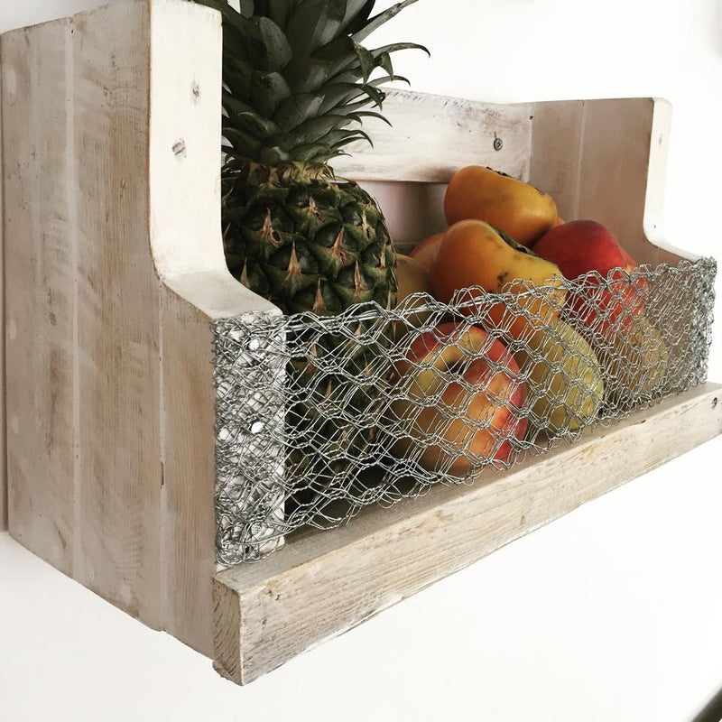 Provençal Shabby Chic style wall mounted fruit bowl Wanos Wood & Design