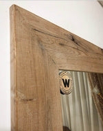 Mirror with solid wood frame of "Shabby chic Brushed Oak"