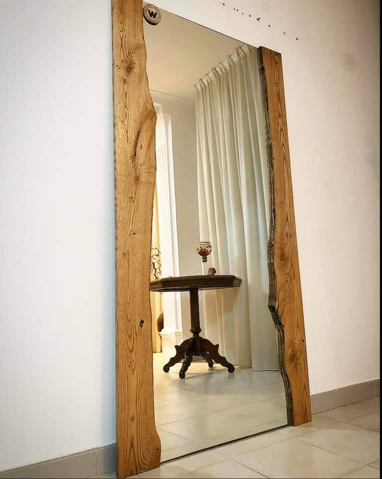 Specchio con cornice in legno di castagno Calipso Xlab