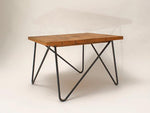 Tavolino da caffè in legno massello e ferro battuto stile moderno