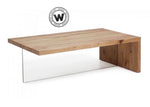 Coffee Table realizzato in legno massello su struttura in vetro ideale per zona living