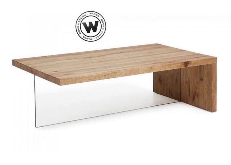 Coffee Table made of solid wood on a glass structure, ideal for the living area