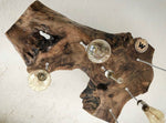 Design chandelier made with century-old walnut root with six light points